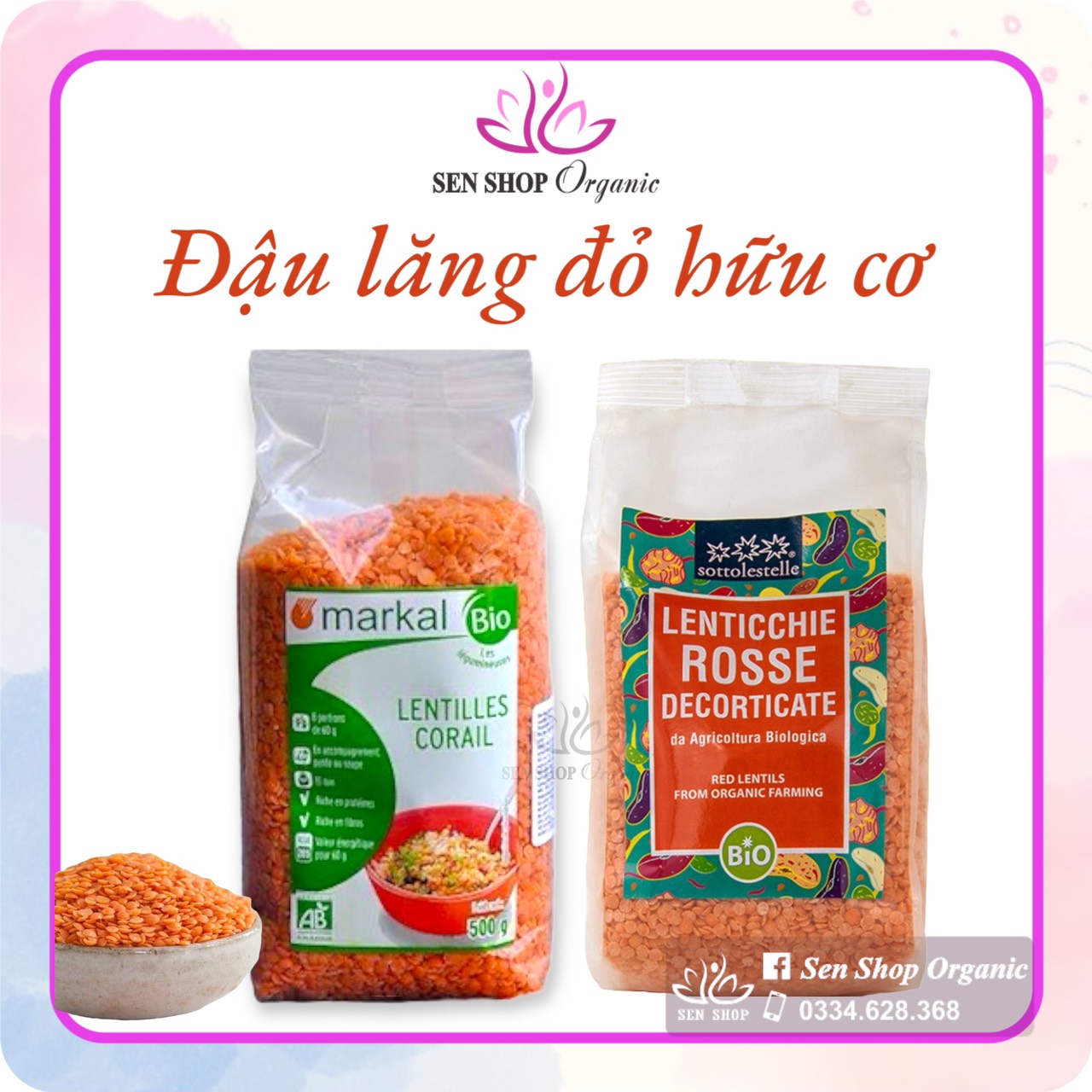 Đậu lăng đỏ hữu cơ - 500gr
