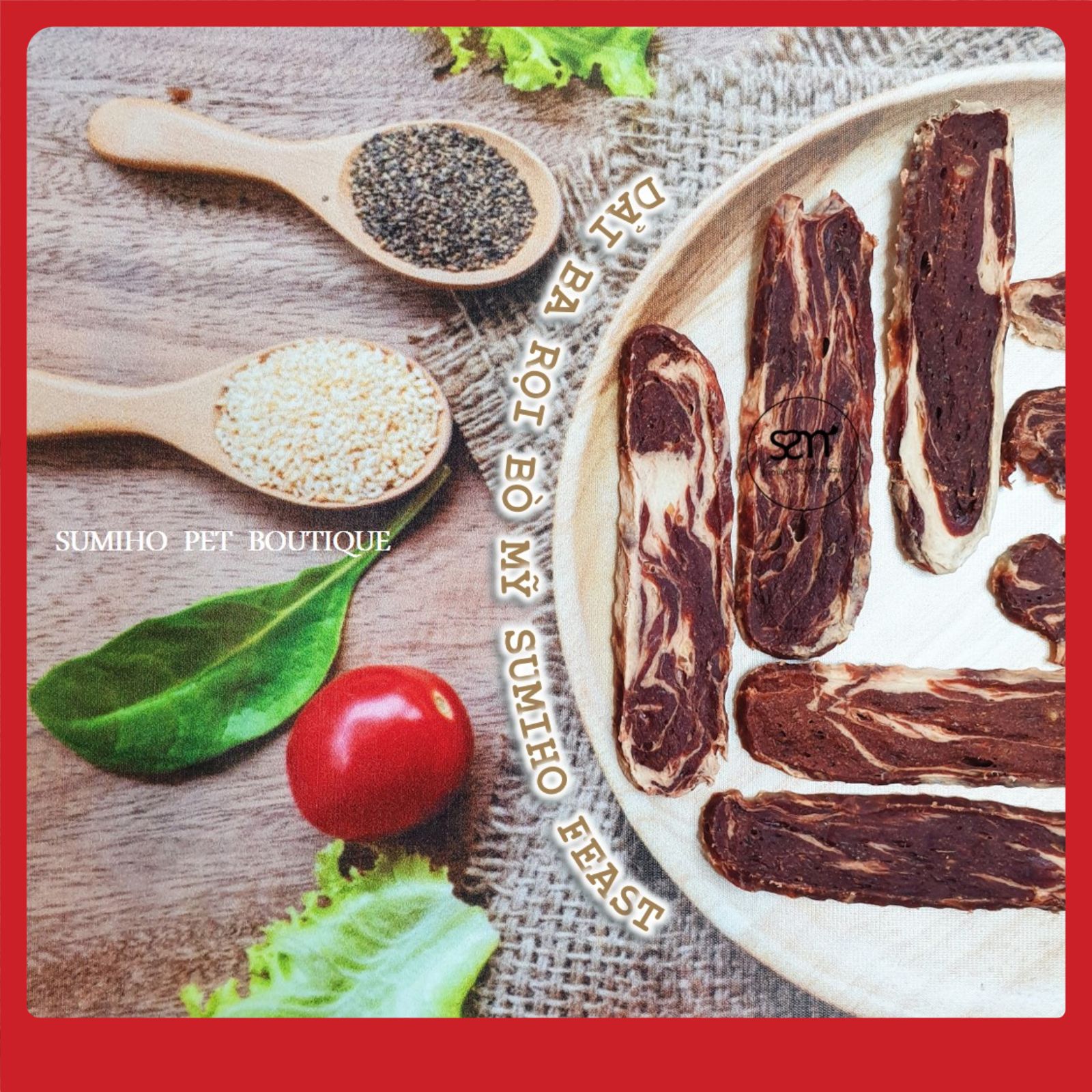 [Hoàn tiền 6%] Bánh thưởng cho chó Sumiho Feast (Dải ba chỉ heo/bò nướng) 100gr/túi