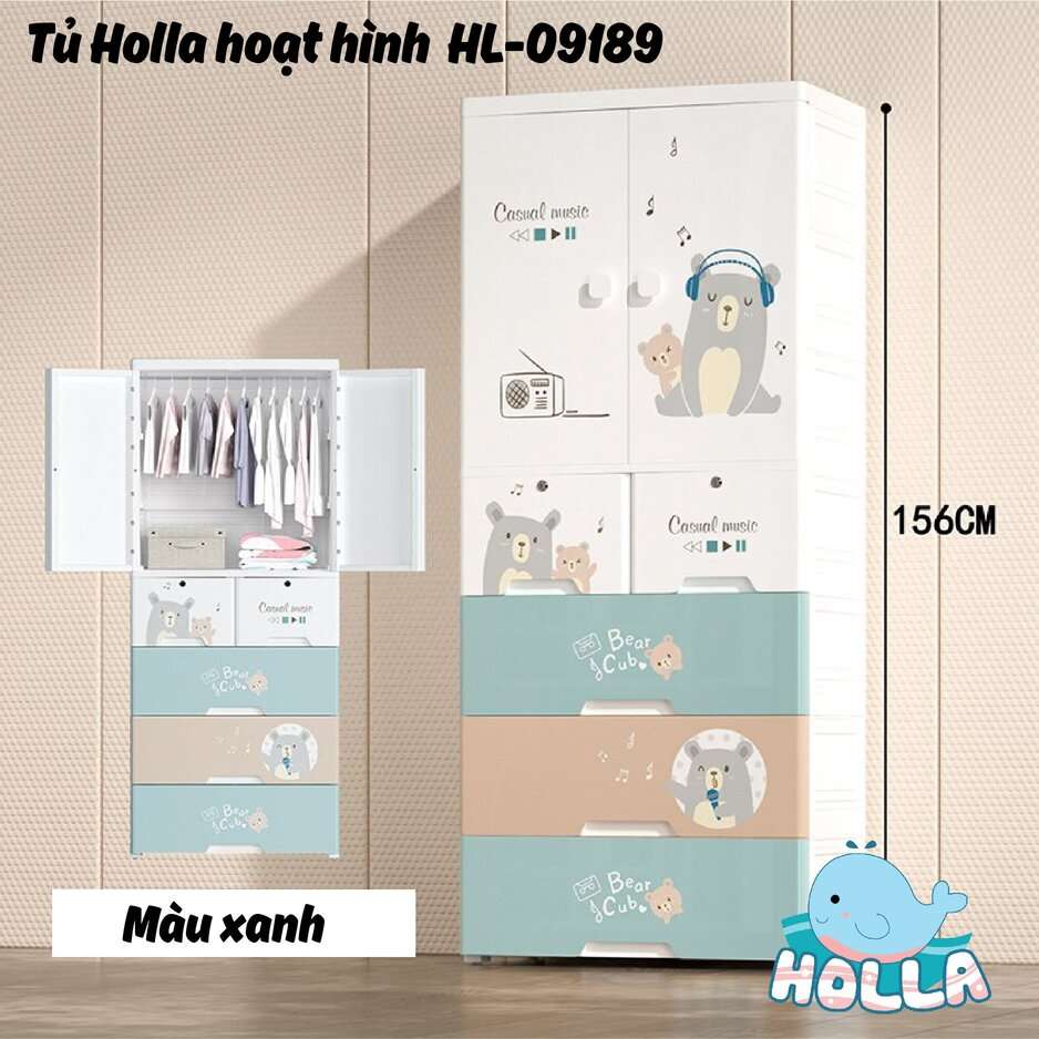 Tủ Nhựa Holla Hoạt Hình 5 Tầng cho bé (70*45*50 cm)