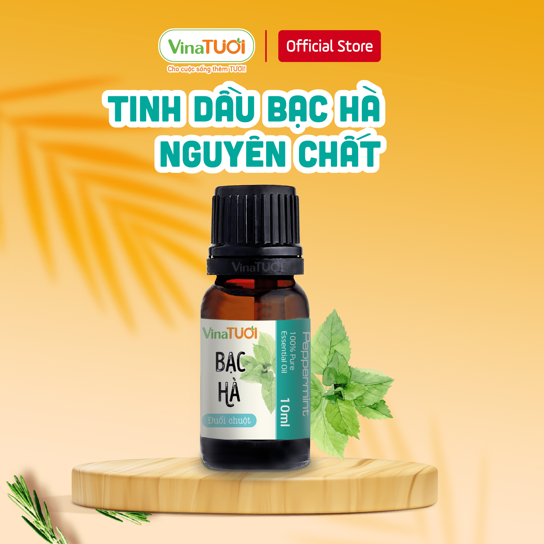 Tinh Dầu Thiên Nhiên VINA TƯƠI Bạc Hà Nguyên Chất (Peppermint) Chai 10ml | Chai 50ml