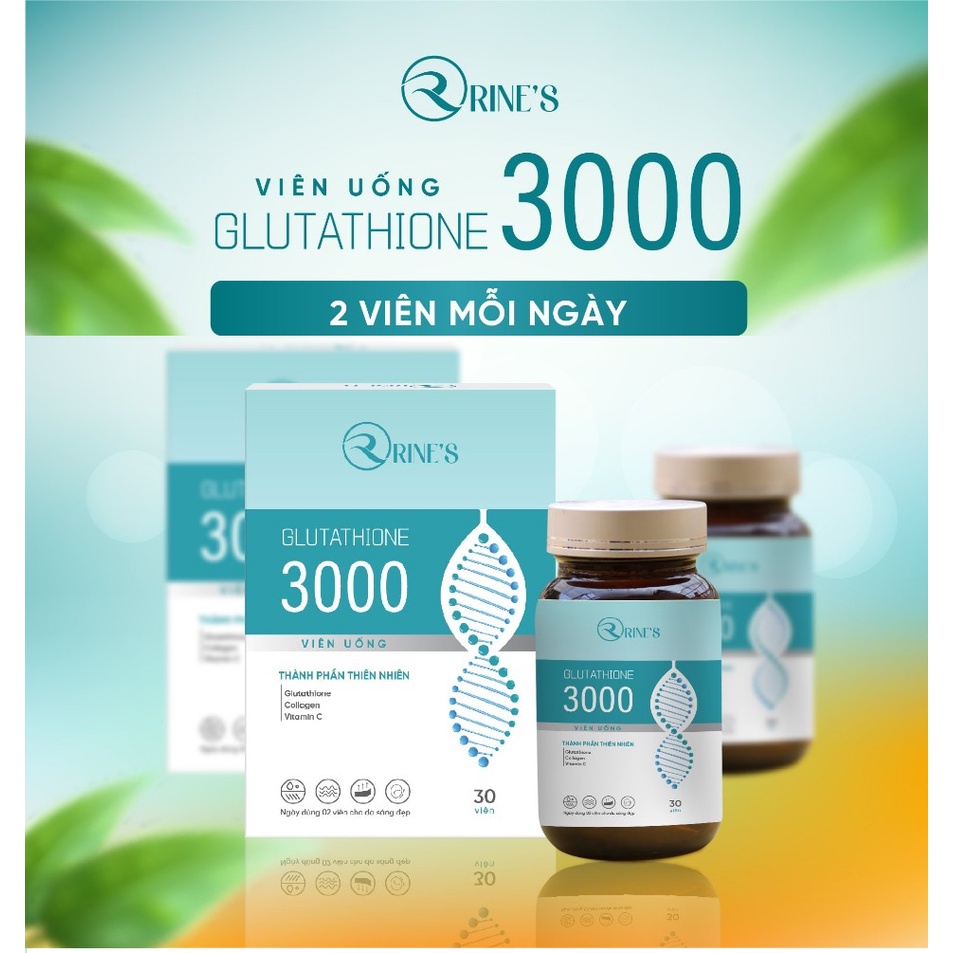 Viên Uống Trắng Da Mờ Nám Giảm Nếp Nhăn GLUTATHIONE 3000 RINE'S Chống Lão  Hoá Hàng Chính Hãng