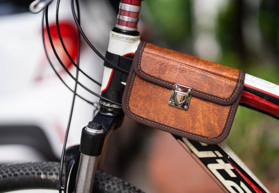 Túi Da Treo Khung Xe Đạp Đa Năng  - 2 Màu ( Nâu và Đen