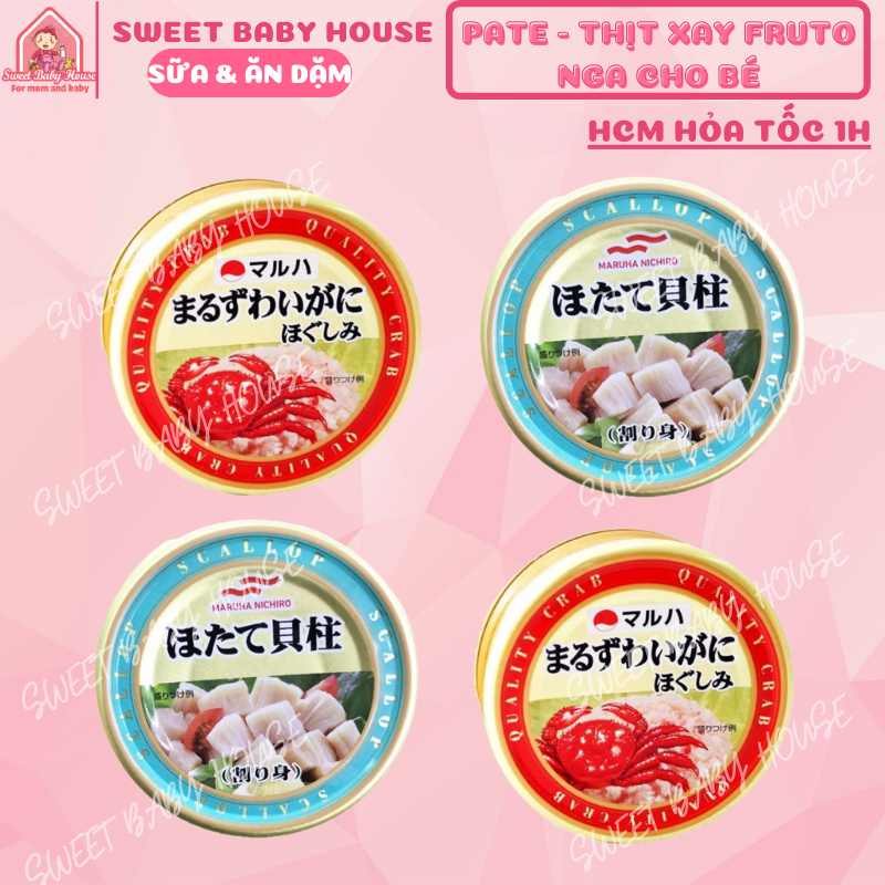 Thịt cua tuyết, còi sò điệp Maruha Nichiro Nhật Bản đóng hộp 55g. Date 6/2026 - Sweet Baby House