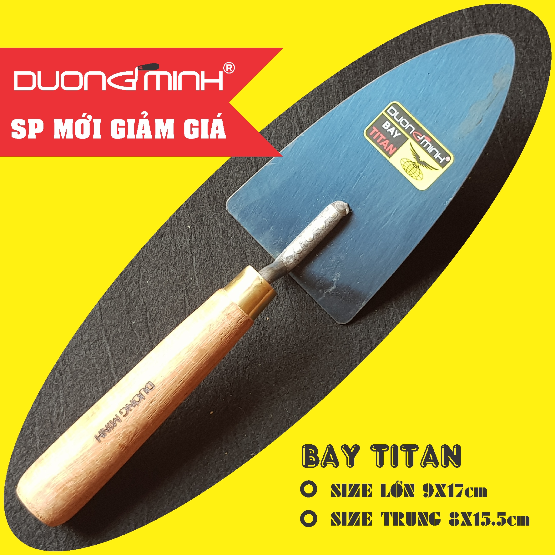 Bay Titan Dương Minh, Bay xây dựng thợ hồ thép xanh cứng - Dụng cụ xây dựng cao cấp, làm vườn