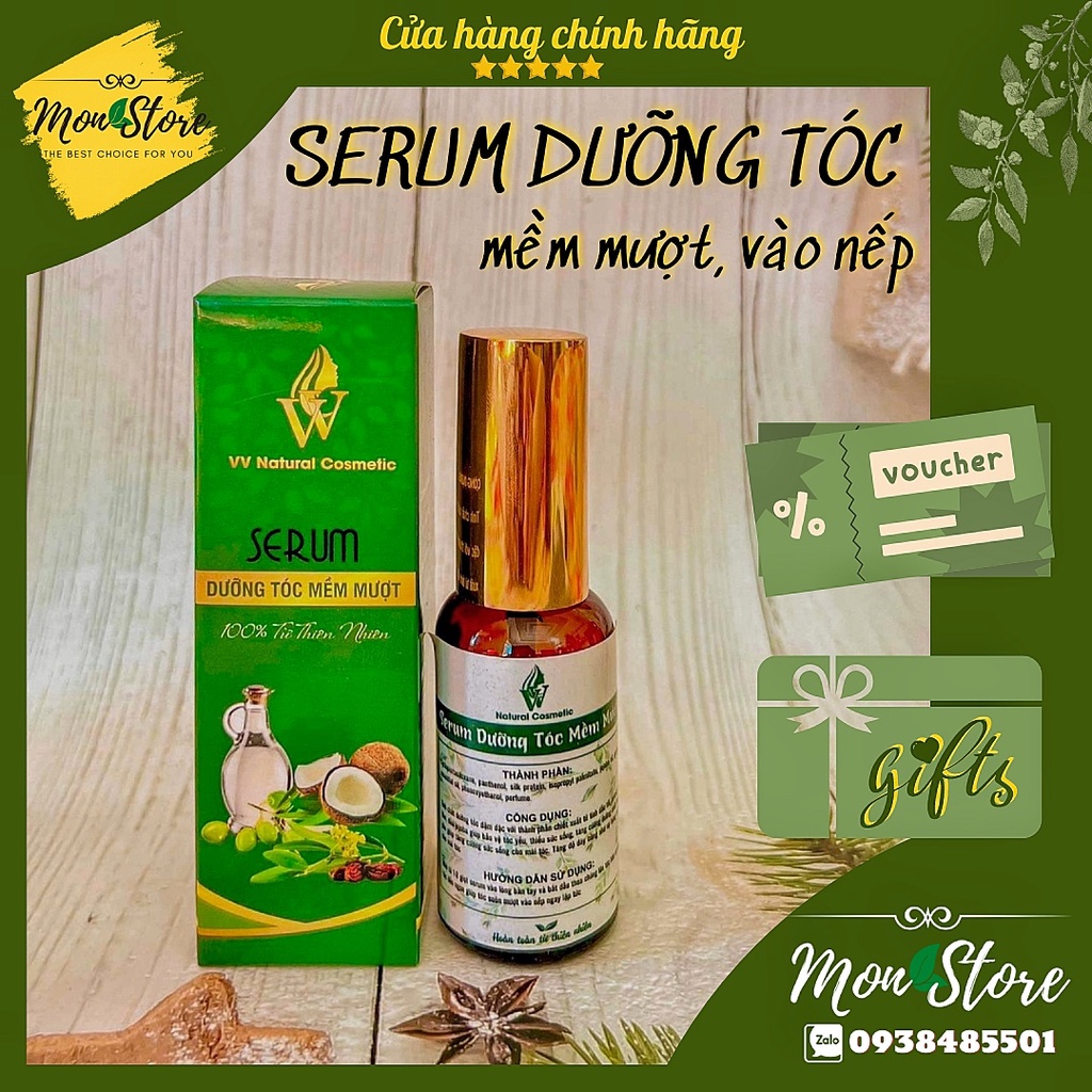 TINH DẦU SERUM dưỡng tóc mềm mượt, giữ nếp tóc uốn, phục hồi đuôi tóc khô xơ, chẻ ngọn - VV Natural Cosmetic