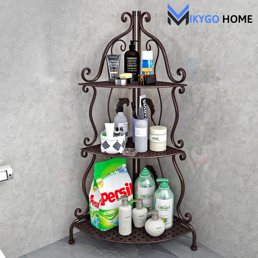 Kệ góc hoa văn - 4 tầng thép cacbon sơn tĩnh điện 5 lớp - Kiểu dáng đẹp, hiện đại - Mikygo Home Appliances