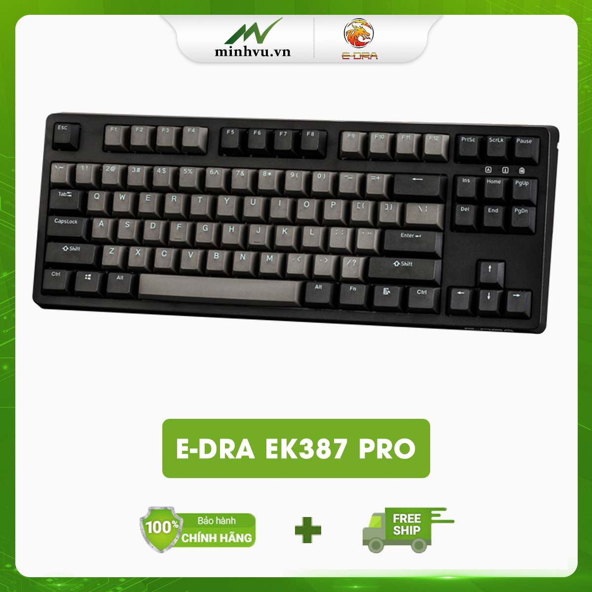 Bàn phím cơ e-dra ek387 pro outemu, cherry
