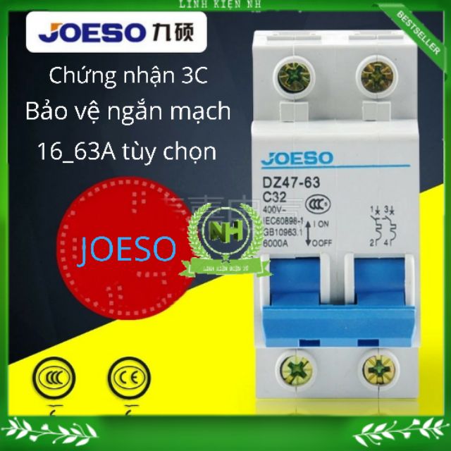 Aptomat 2pha 2tep hộ gia đình dz47-63