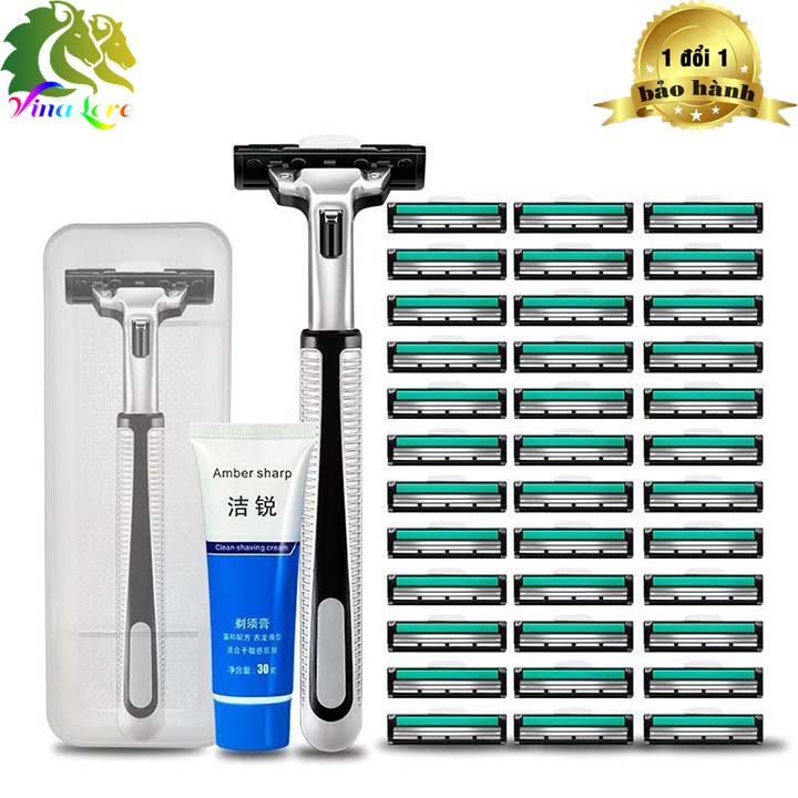 Combo 1 dạo cạo râu và 36 lưỡi dao kép Dao cạo râu