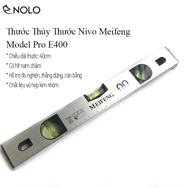 Thước Thủy Thước Nivo Meifeng Model Pro E400 Từ Tính Đo Góc Đo Cân Bằng Chất Liệu Vỏ Nhôm Dài 40cm Có Hít Nam Châm