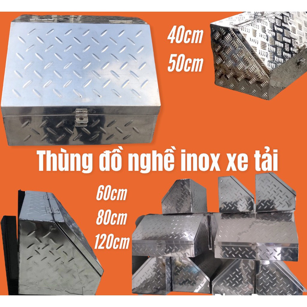 [HCM]Thùng đựng đồ nghề inox cỡ lớn - thùng đồ xe tải inox 80x35x35cm