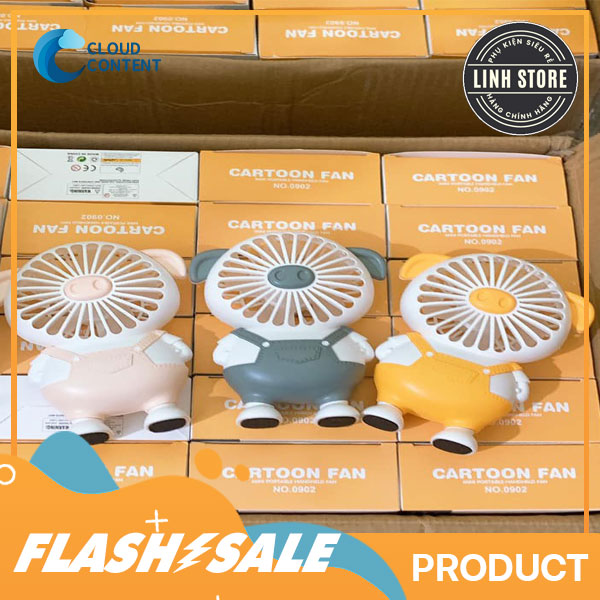 [SIÊU CUTE] Quạt cầm tay mini hình chú lợn sạc tích điện thông minh