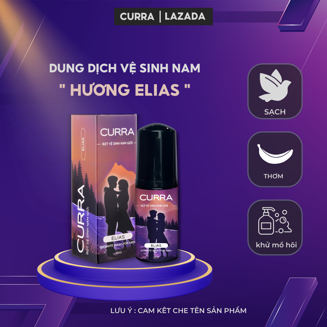 Dung dịch vệ sinh nam mini bỏ túi CURRA Elias, bọt vệ sinh nam hương nước hoa 30ml