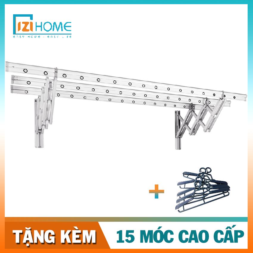 Giàn phơi gắn tường nhập khẩu siêu bền gz36 - tặng kèm 15 móc cao cấp izi home việt nam