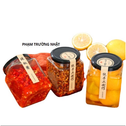Hũ vuông thủy tinh 750ml , 500ml , 380ml , 280ml , 200ml | tuỳ chọn màu nắp