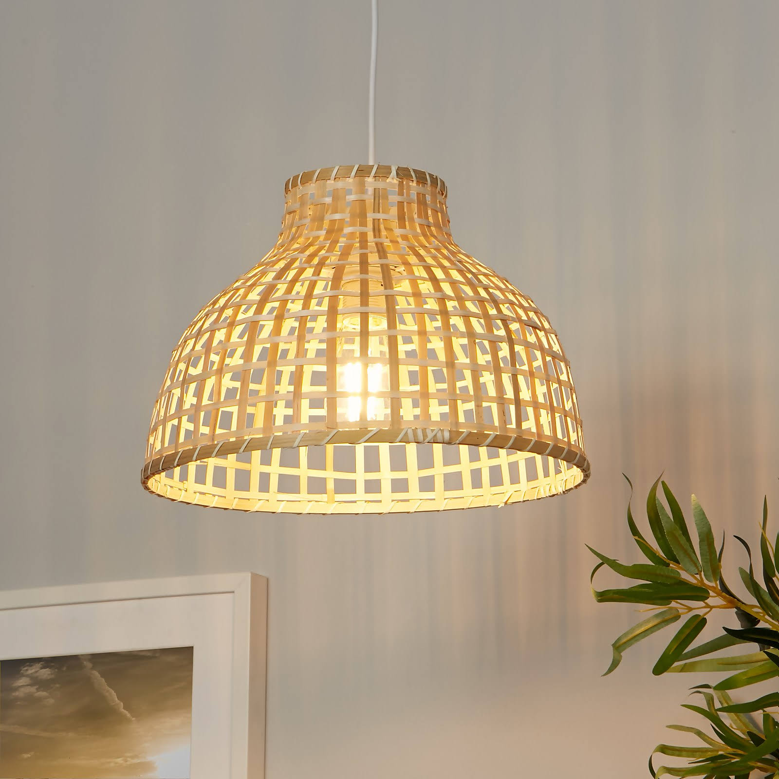 Đèn tre mắt vuông- đèn trang trí thả trần