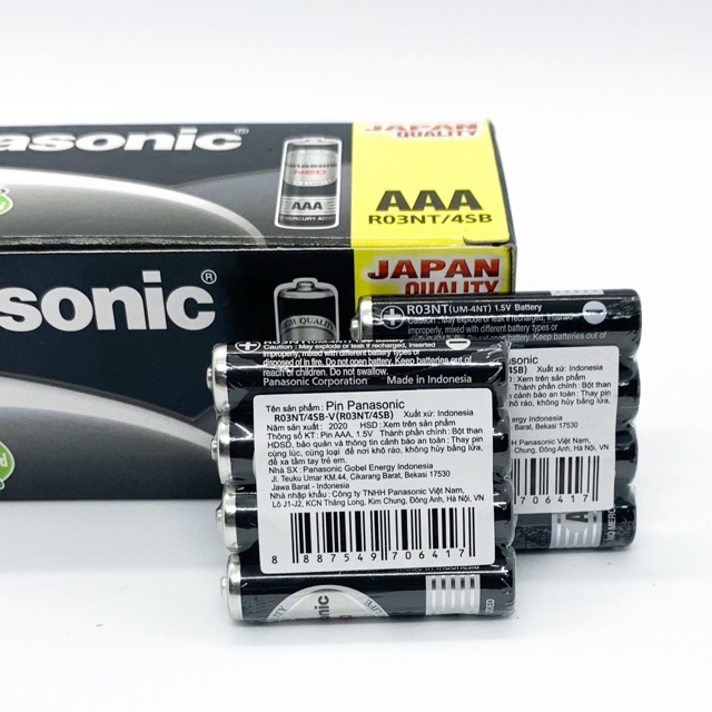 Bộ 8 pin aaa panasonic 1,5v không chì - hàng chính hãng