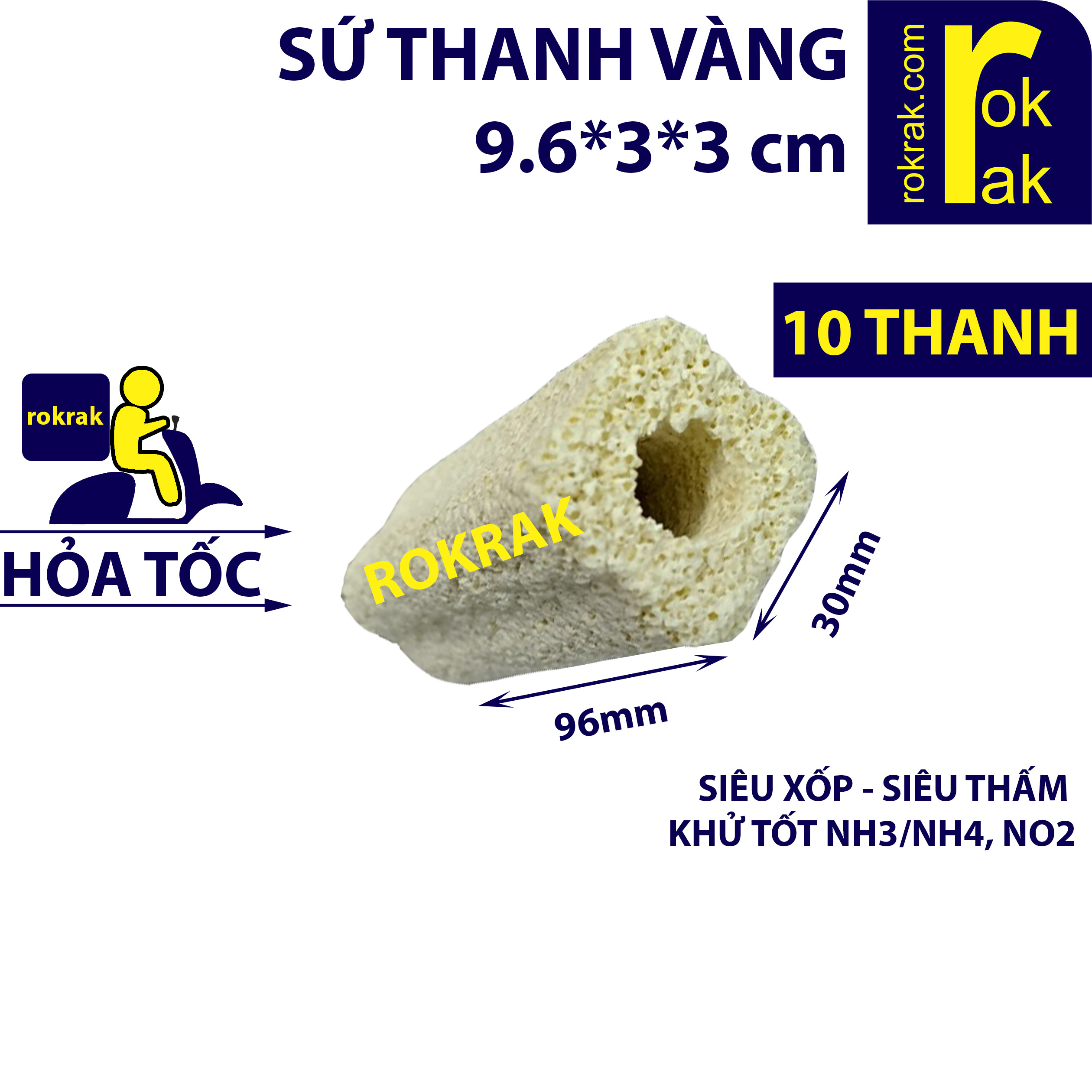 Combo 10 Thanh sứ lọc hoa mai cỡ nhỏ cao cấp - Vật Liệu Lọc bể cá