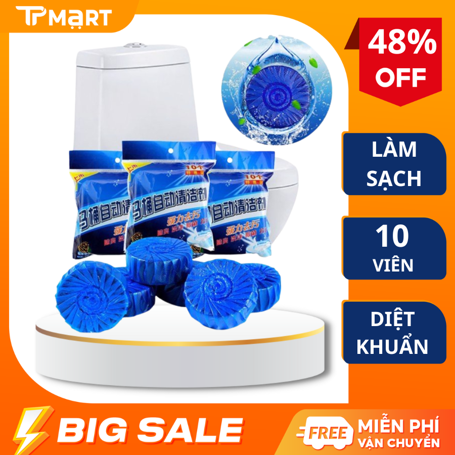 Viên tẩy bồn cầu, Combo 10 viên tẩy vệ sinh bồn cầu, Viên tẩy bồn cầu khử mùi, Viên tẩy toilet