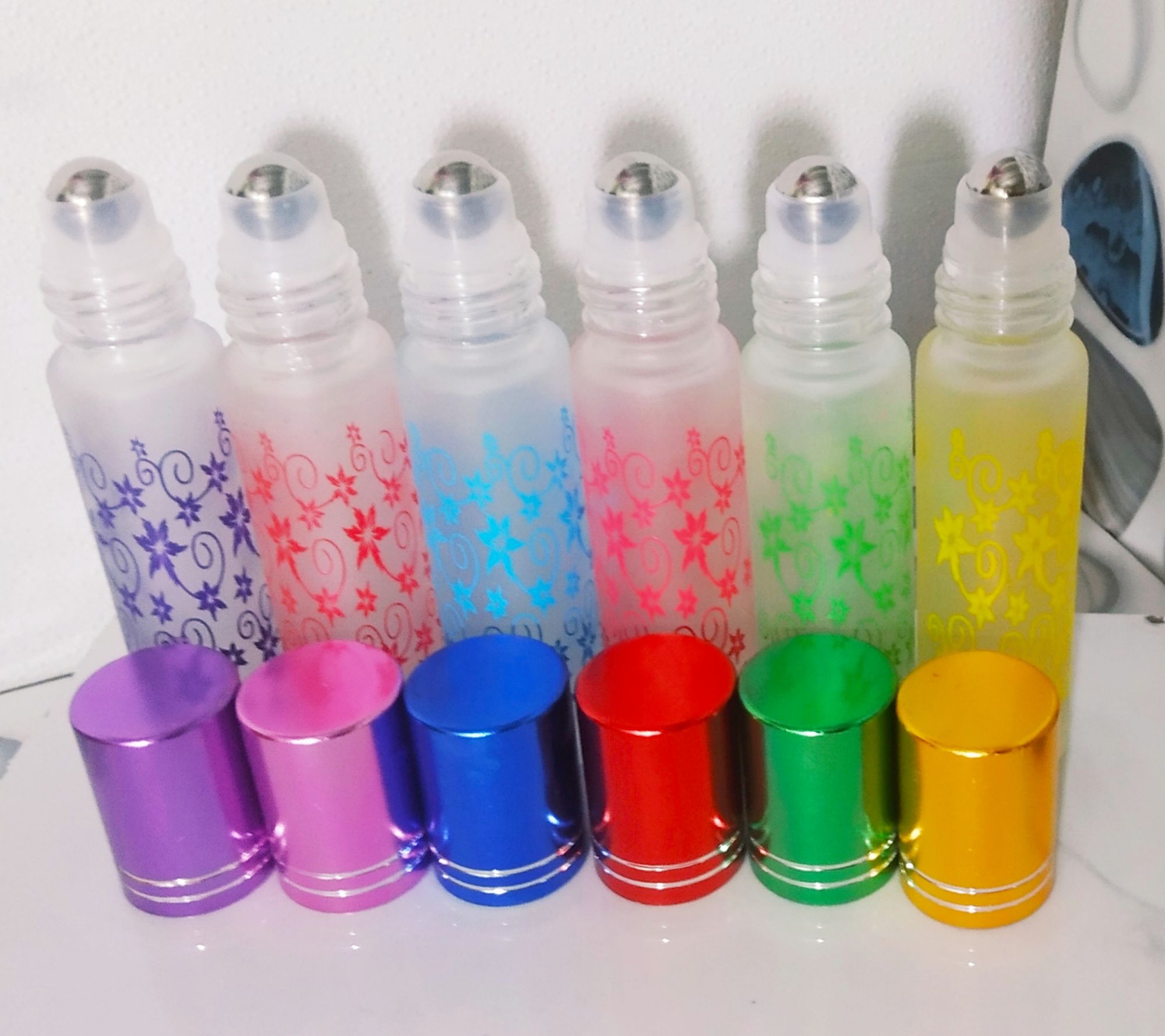 bộ 6 chai thủy tinh 10ml bi lăn thép như hình ảnh, chiếc nước hoa tinh dầu đựng son môi nước rất tuyệt vời