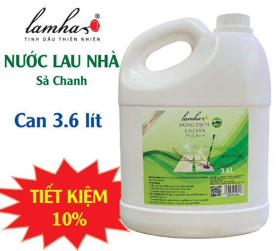 Nước lau sàn nhà sả chanh can 3,6 lít - lam hà