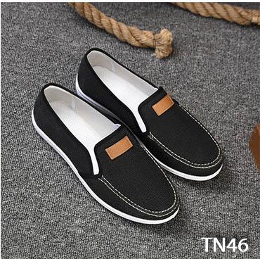 Giày sneaker thể thao đế êm phong cách chất vải cao cấp tn46 - màu đen mẫu giày hot trend 2019