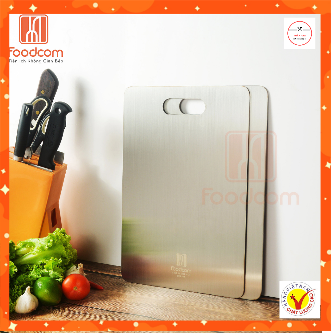 Thớt inox 304 foodcom fc008 cao cấp kháng khuẩn cường lực