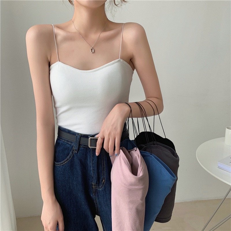 Áo lót nữ, áo bra cotton dây mảnh dáng lửng - bra 2055