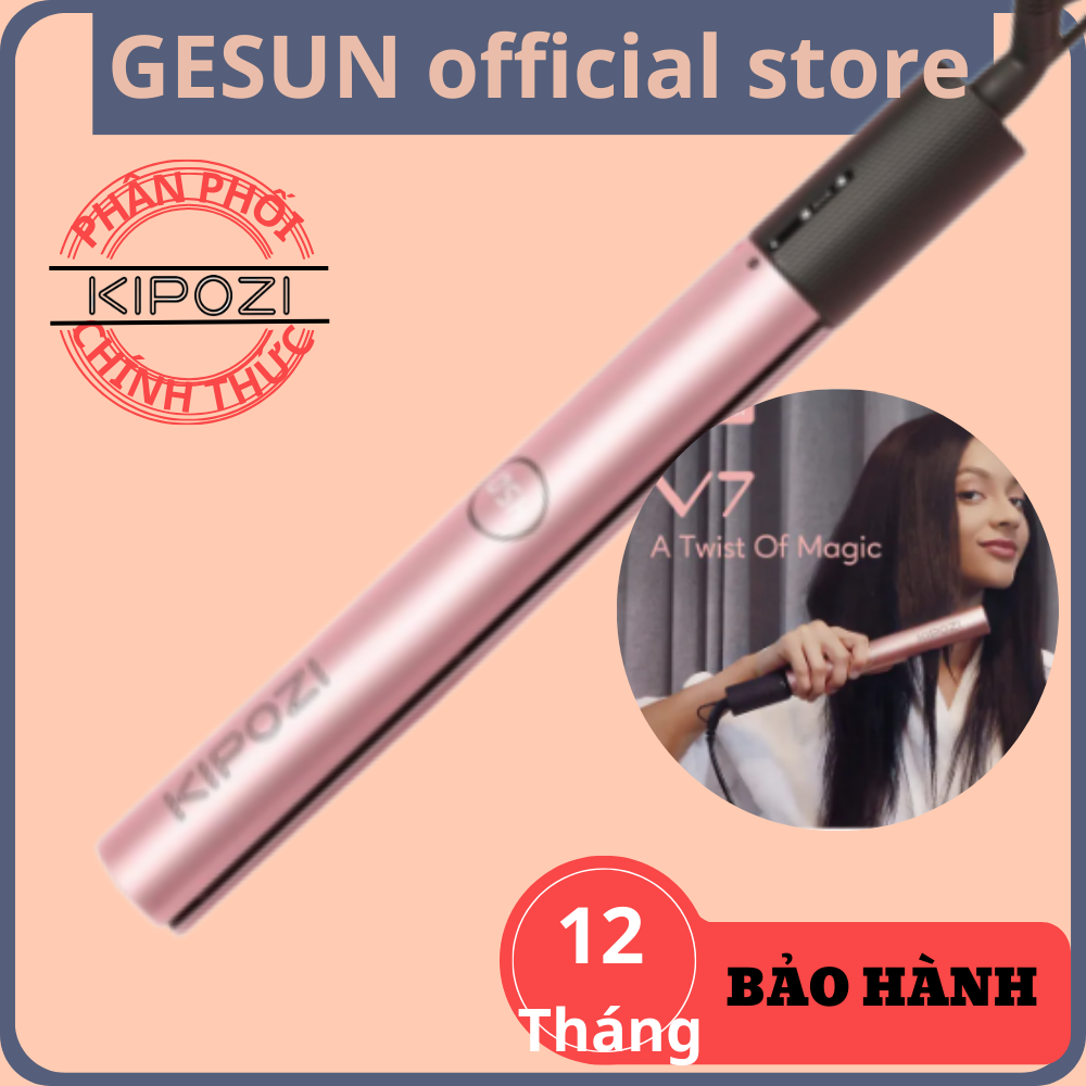 Máy tạo kiểu tóc kipozi v7 pro chính hãng .máy làm tóc đa năng 2 trong 1, ép tóc , uốn tóc, tạo kiểu hàn quốc . bảo hành 12 tháng đổi mới