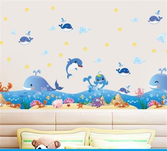 Dcal dán tường mẫu: Động vật biển