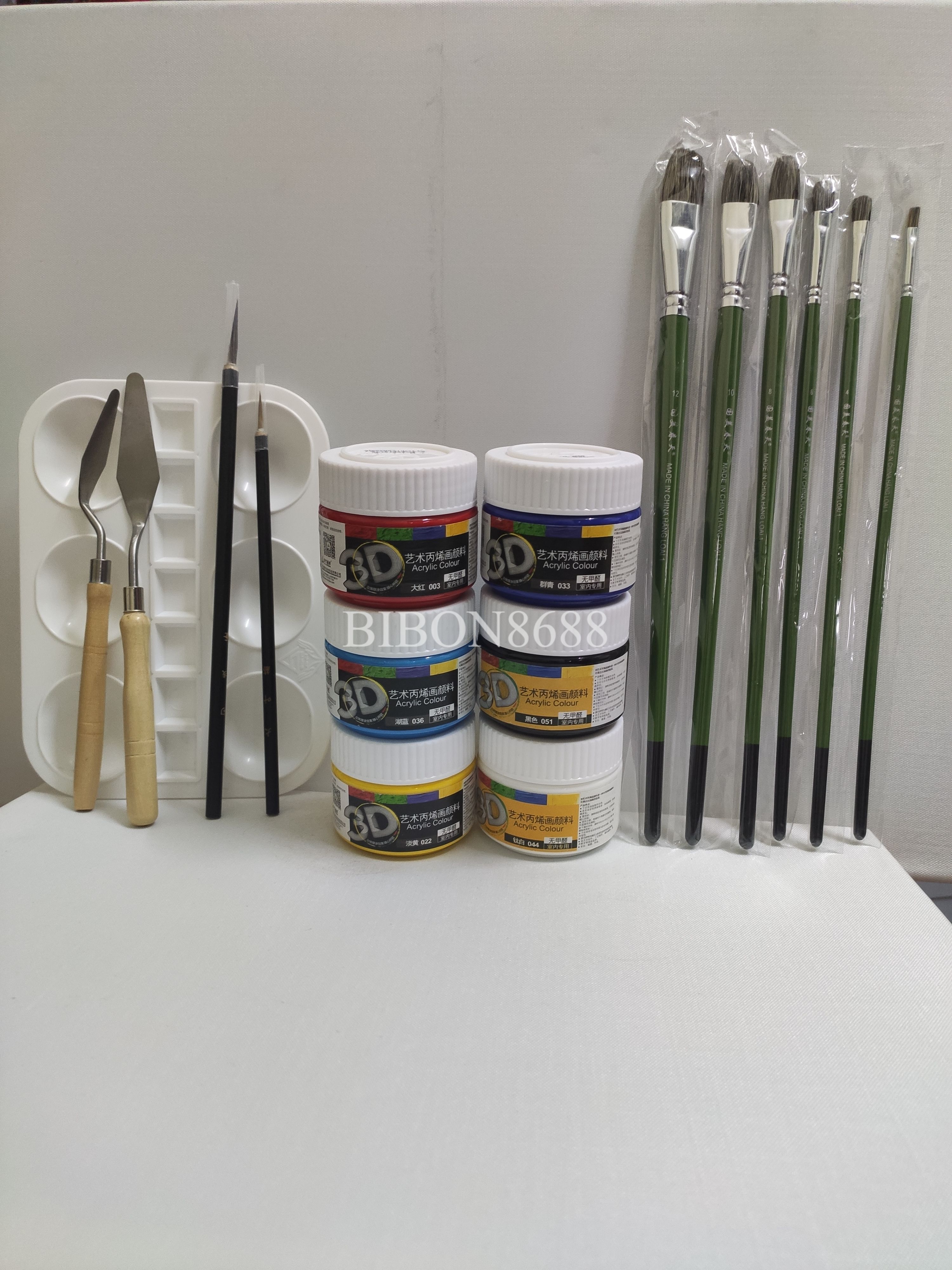 Combo/Bộ dụng cụ vẽ tranh màu Acrylic gồm 17 chi tiết