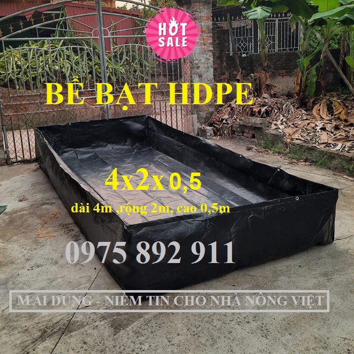 Bể bạt nuôi ốc ếch cá loại HDPE MÀU ĐEN