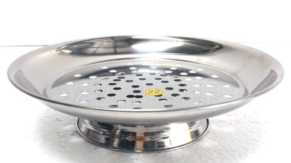 [Khuyến mãi, siêu rẻ] 2 trong 1 Vỉ Xửng Hấp - khay đựng trái cây Inox Rainy 22cm  RN22VH