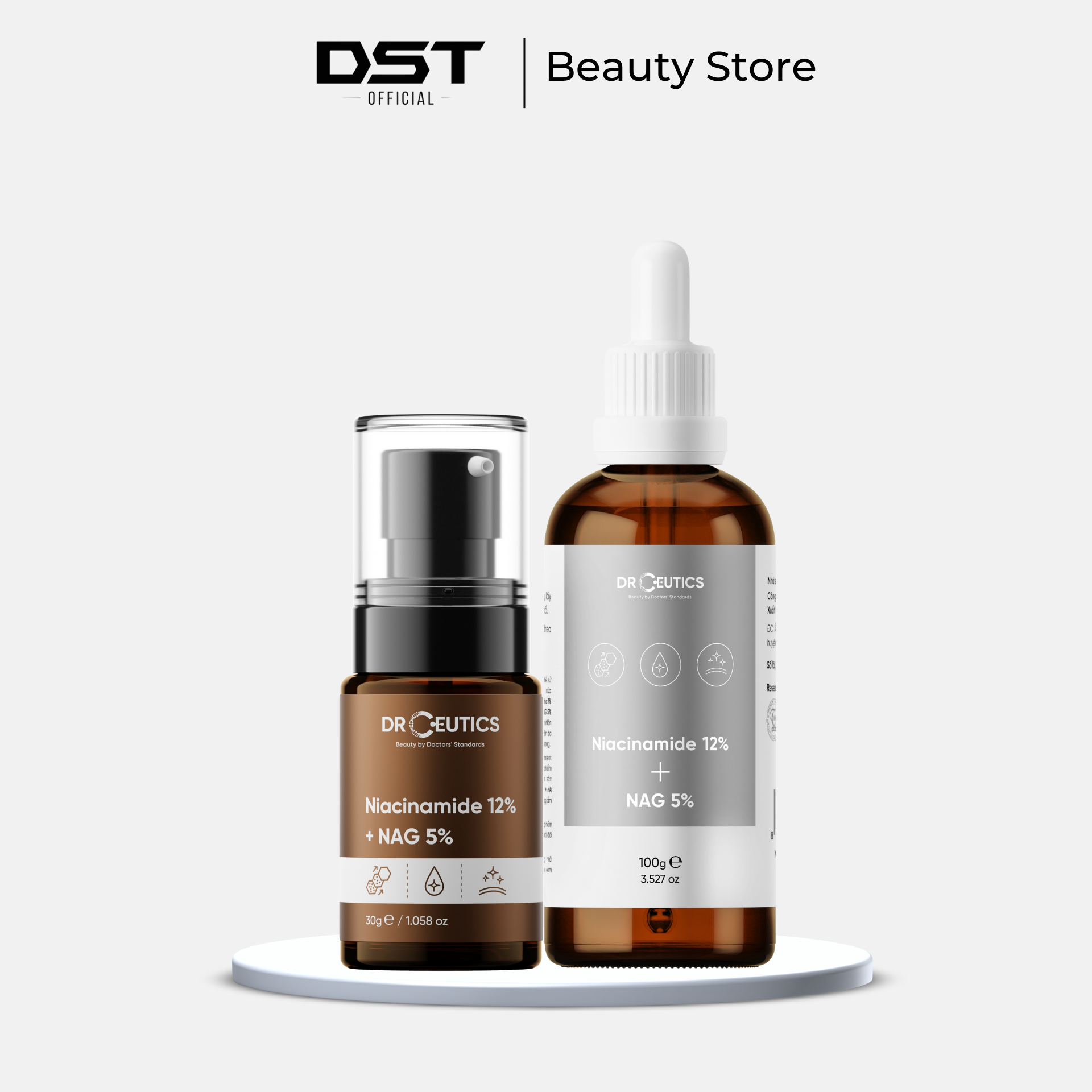 Serum DrCeutics Niacinamide 12% + NAG 5% Giảm Thâm Sáng Da Kiềm Dầu