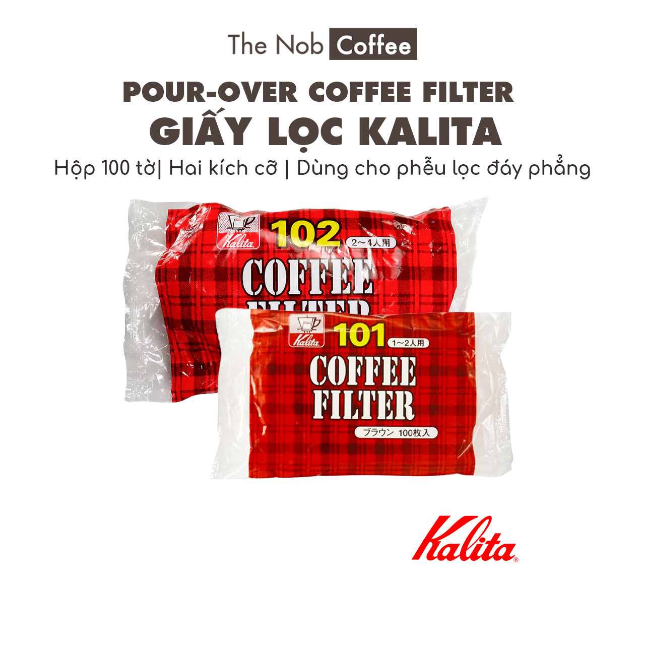 Giấy lọc cà phê Kalita size 101 và 102 | Gói 100 tờ, nhập khẩu Nhật Bản