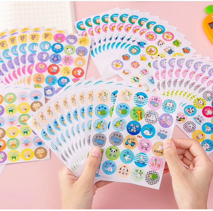 STICKER HÌNH DÁN CHẤM TRÒN, NHÃN DÁN TRÒN NHIỀU HỌA TIẾT DỄ THƯƠNG DÙNG ĐỂ TRANG TRÍ