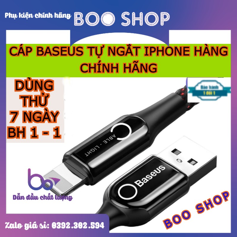 Cáp sạc tự ngắt cho iphone - bh 12 tháng 1 đổi 1.