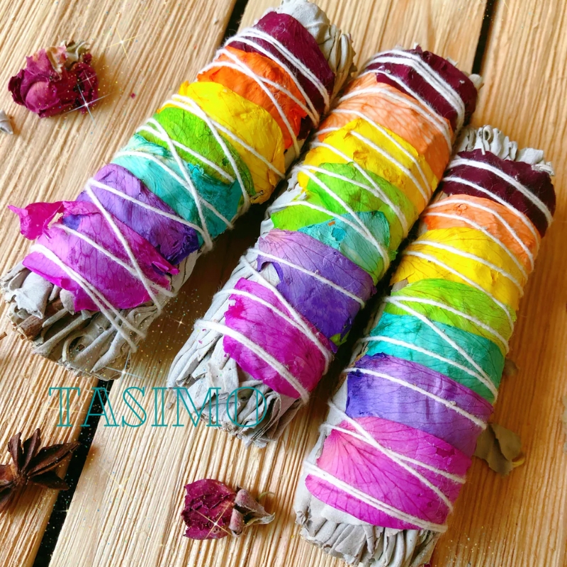 Bó xô thơm hoa hồng thanh tẩy không gian, thư giãn sảng khoái, xô trắng đốt xông nhà, làm thơm phòng