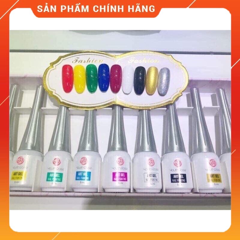 Set gel vẽ cọ nét gel hoa hồng 9 chai