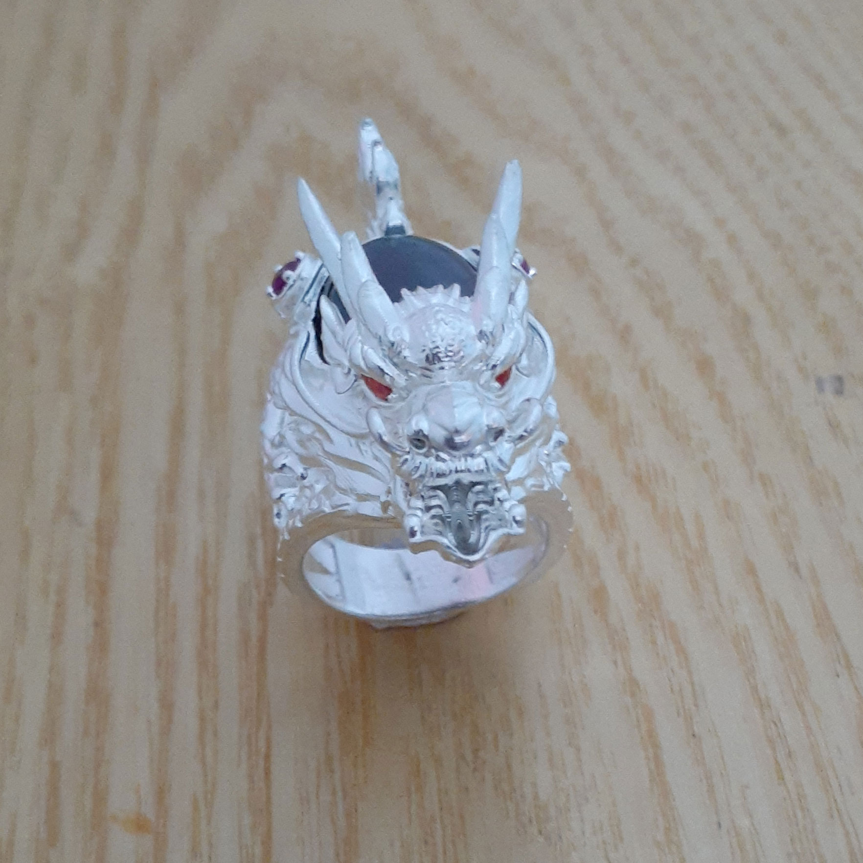 Nhẫn nam bạc hình đầu rồng đúc nguyên chiếc 100% bạc ta không xi mạ, chỉnh size tay theo yêu cầu – LMNNA23