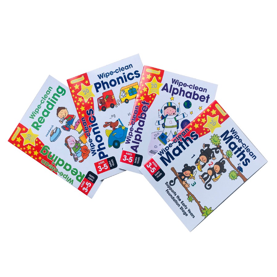 Sách gold stars wipe clean - dành cho trẻ - bộ 3 cuốn