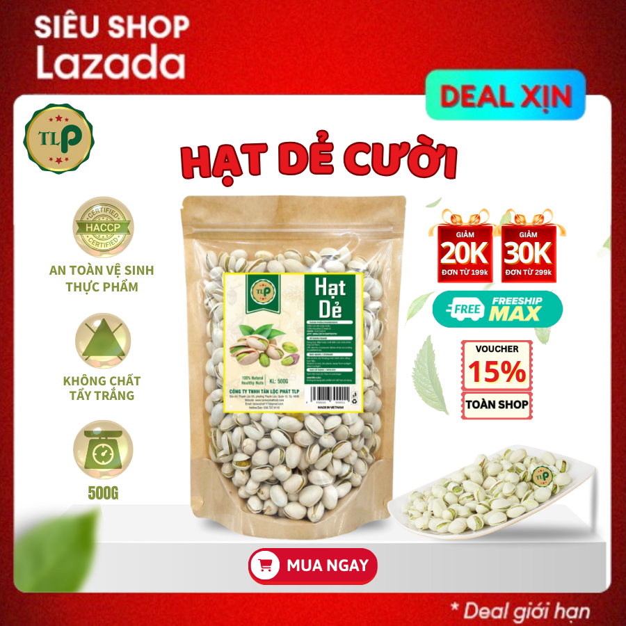 Hạt dẻ cười tân lộc phát - bịch zip 500g - đồ ăn vặt yêu thích