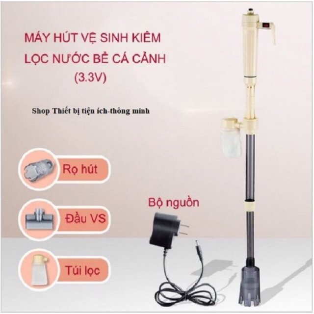Máy hút cặn phân chạy điện và pin cho hồ cá
