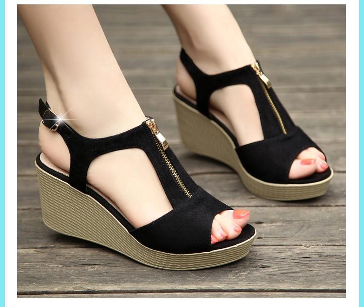 [HCM]Giày đế xuồng phối khóa kéo hở gót