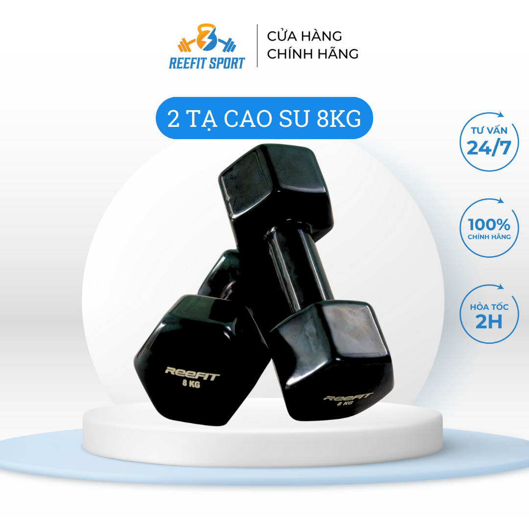 Bộ 2 tạ tay cao su 8kg reefit