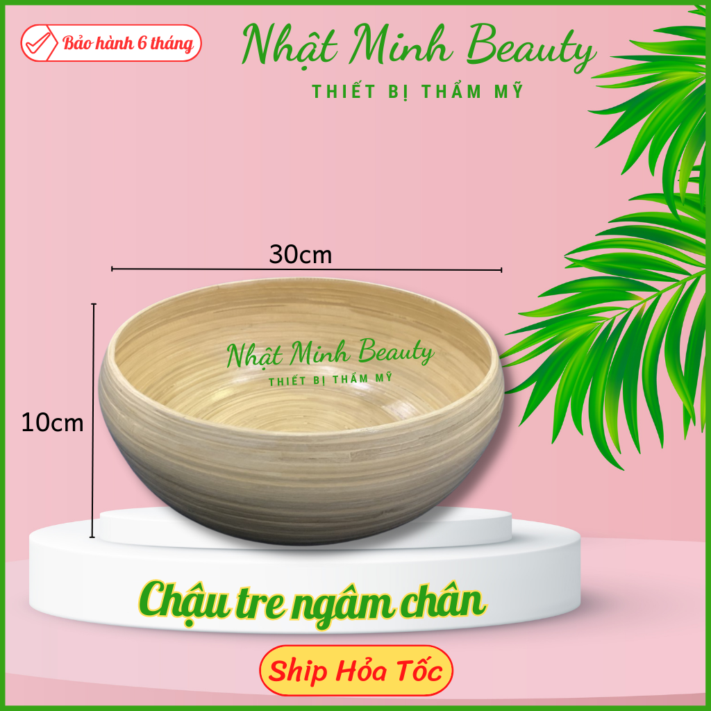 Chậu tre ngâm chân, ngâm tay, làm nail - spa size 30cm Chậu ngâm chân spa