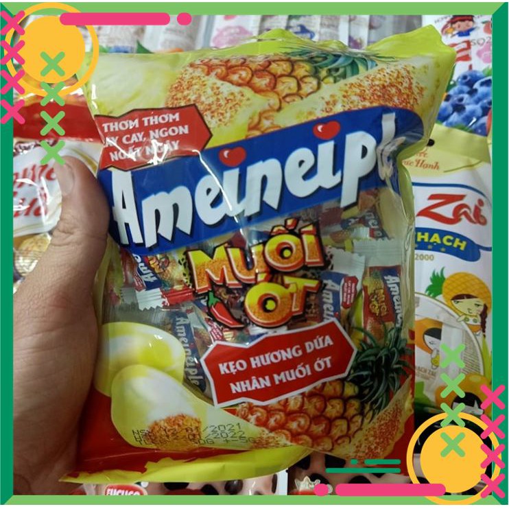 [HÀNG HOT MỚI] Kẹo vị Thơm/Dứa ? Muối Ớt Ameinple - Kẹo Thơm/Dứa ? Muối Ớt chua cay - Đồ ăn vặt Ngon Bổ Rẻ - Túi 30 viên