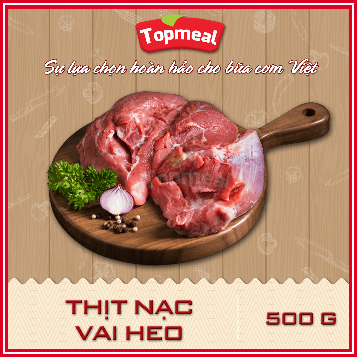 Giao nhanh HCM - [Giảm 50k phí Ship cho đơn 300k + Voucher 20k] - Thịt nạc vai heo (500g) - Thích hợp với các món luộc, chiên, nướng, kho,...