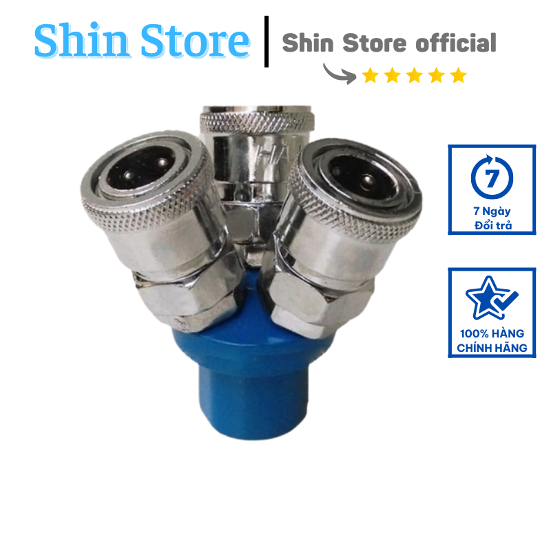Chạc 3 đầu chia hơi máy nén khí -shinstore