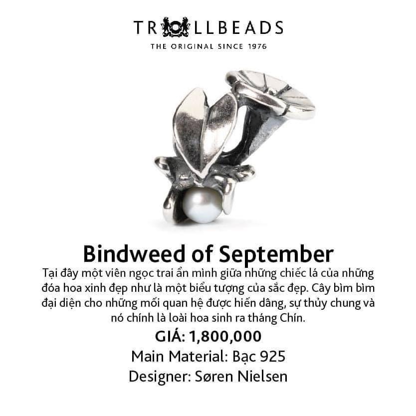 Trollbeads bead bạc cao cấp bindweed of september tagbe-00035